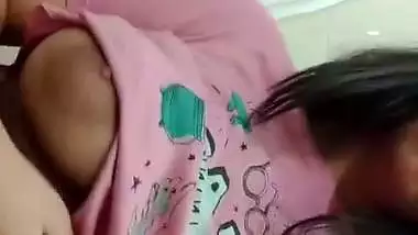 Big boobs cute girl in glasses showing topless body