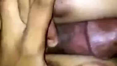 Desi girl rubs man's XXX tool with boobs that are covered with sperm