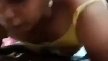 Tamil MILF licks dick with horny and boobs showing