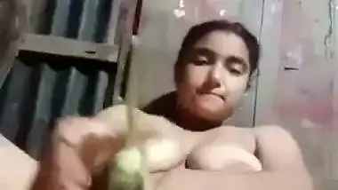 Big brinjal masturbating very horny Bengali Boudi