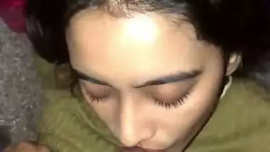 Horny Chennai girl gives a deep Tamil blowjob to her friend