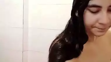 Long haired desi bhabhi strip bathing video clip