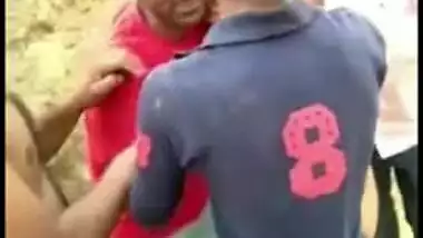 Naked village teen caught outdoor together with lover in Desi mms clip