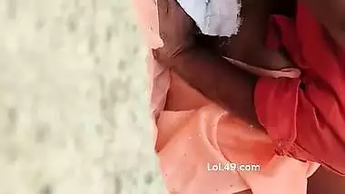 Telugu wife outdoor fucking with husband friend