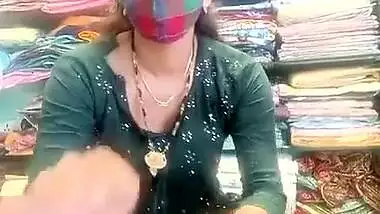 Horny Bhabi in Green Salwar Showing Pussy and Ass in Shop ~